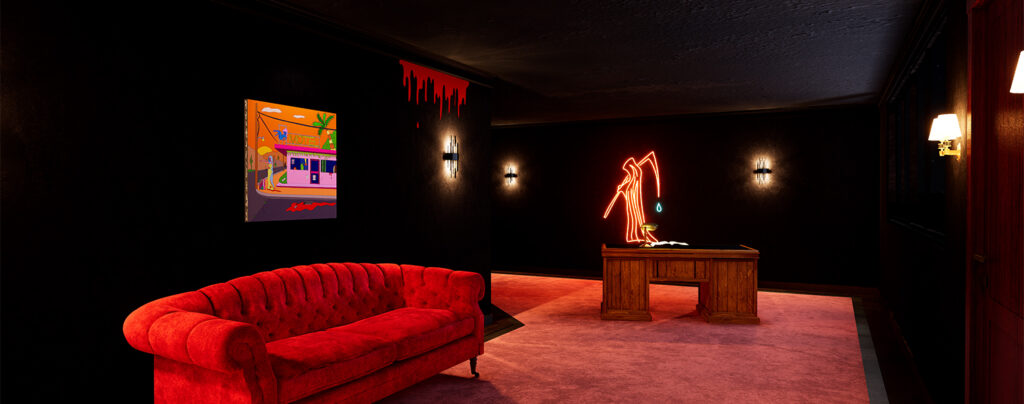 Virtual reality gallery spooky motel